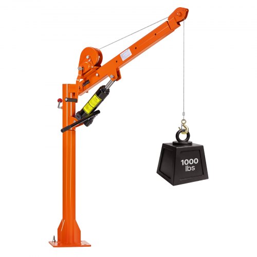 VEVOR Pickup Kran mit 453,6kg Tragkraft, Manueller Ladekran Inkl. Handwinde & 8t Hydraulikpumpe, Hebekran mit Teleskopausleger & 360° Drehkranz, Hebezeug aus Kohlenstoffstahl für Pick-up LKW Anhänger