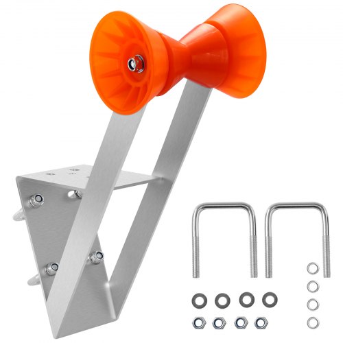 

VEVOR Bootsanhänger-Sitz mit Rolle, 50,8–76,2 mm Windenpfosten, Windstand mit orangefarbener TPU-Rolle & U-Bolzen, geeignet für Jetski, Segelboot, Fischerboot, Schnellboot (verzinkt), Silber