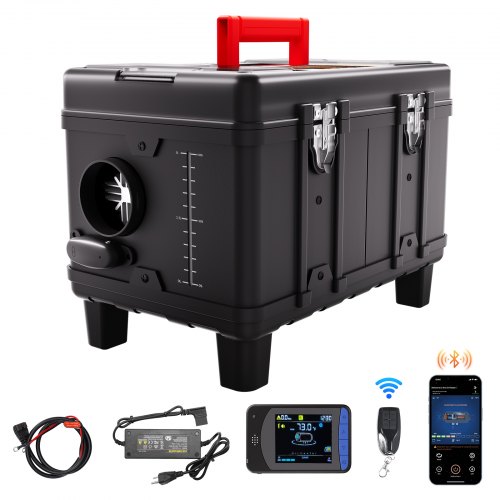 

VEVOR 5-8KW Dieselheizung 12 V /24 V All in One Diesel-Luftheizung, mit Bluetooth App Steuerung & Fernbedienung& Anzeigebildschirm & CO-Alarm, schnell aufheizende tragbare Dieselheizung für Fahrzeuge