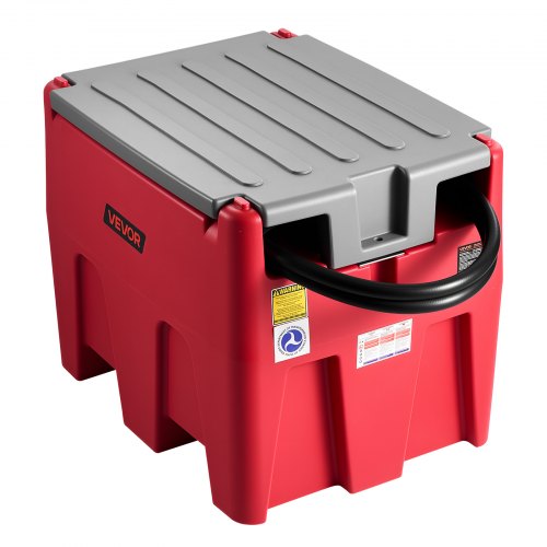 

VEVOR Tragbarer Diesel-& Benzintank, 220 L, 45 L/min Durchflussrate, Dieselkraftstofftank mit 12 V Transferpumpe, 4 m Schlauch, automatische Betankungsdüse, Transfertank für Kraftstofftransport, Rot