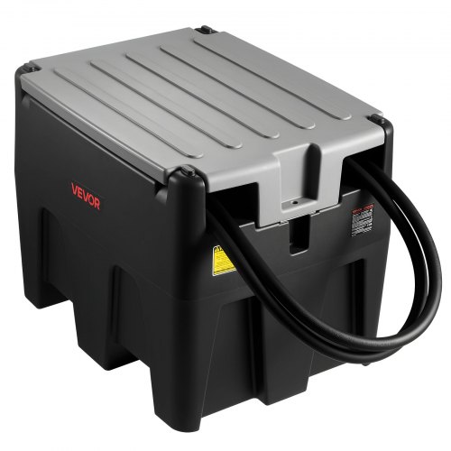 VEVOR Tragbarer Dieseltank, 220 L Fassungsvermögen & 48L/min Durchflussrate, Gaskraftstofftank mit 12 V Transferpumpe & 4 m Gummischlauch, PE-Diesel-Transfertanks für Kraftstofftransport, Schwarz