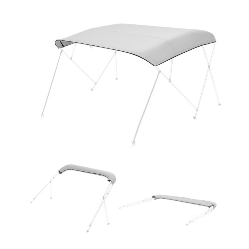 VEVOR Bimini Top Ersatzbezug 4 Bogen 271 x 244 bis 262 cm Boot Sonnensegel 600D Marine Gewebe Wasserdicht Sonnenschutz Bootverdeck mit Aufbewahrungstasche Reißverschluss Manschette ohne Gestell