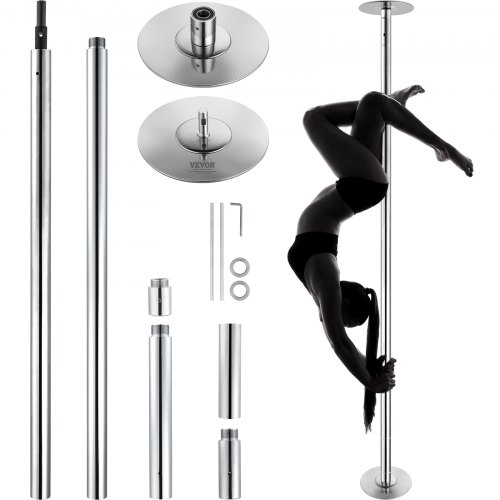 

VEVOR Professionelle Tanzstange, Pole Dance Tragbare Tanzstange Profi ca. 210,5–278,4 cm Höhenverstellbare Abnehmbare Fitnessstange Spinning Fitness Silber, Tanzstange Fitnessstudios, Club, Party