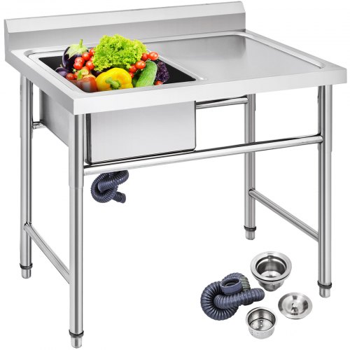 

VEVOR Spülbecken 1 mm Edelstahl Spülbecken 100 x 61 x 95 cm Rostfreie Spülbeckeneinlage, Spülbecken Küche Edelstahl, Spülbecken Organizer, Spülbecken Ordnungshelfer Camping