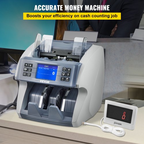 Geldzählmaschine Wertzähler Banknoten Geldzähler silber mit LCD Display  TYP 2 