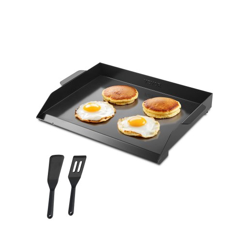 VEVOR Grillplatte Grillpfanne Karbonstahl universelle rechteckige Platte (502 x 370 mm) mit flacher Oberseite, Gasgrill-Grillplatte für BBQ-Grill Teppanyaki, tragbares Familienkochgeschirr mit Griff