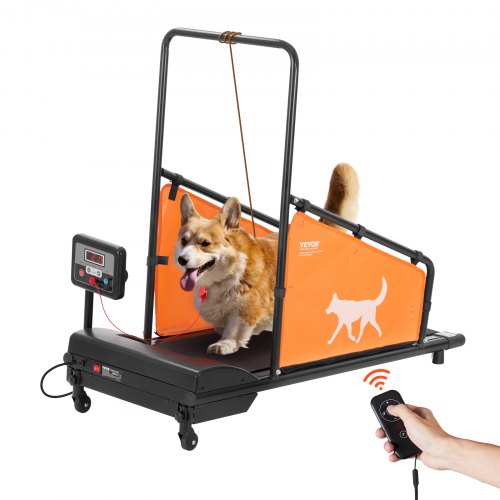 VEVOR Hundelaufband für mittelgroße Hunde bis 90 kg, elektrisches Hundelaufgerät mit 3 verstellbaren Rampen, Indoor-Laufband für Haustiere mit LCD-Bildschirm, Dog Pacer-Laufband für Training