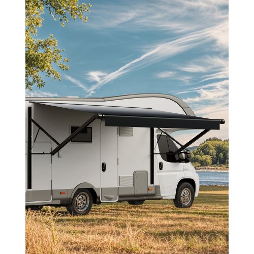

VEVOR Markise für Wohnmobile elektrische wasserdichte Modulmarkise Seitenmarkise (4285 mm) mit Aluminiumlegierungsrahmen, schwarze Außenmarkise mit Farbverlauf, Sonnenschutz für Camping