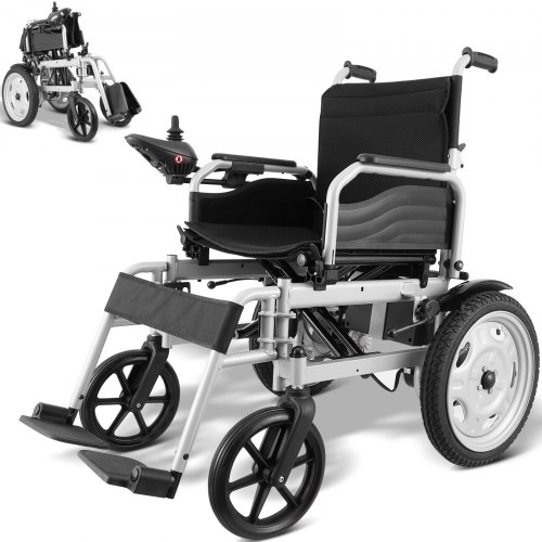 VEVOR Elektrorollstuhl für Senioren, Tragkraft 120 kg, 444,50 mm Breite, faltbarer Elektrorollstuhl mit Motor, Reichweite bis zu 20 km, Elektrorollstuhl für jedes Gelände, verstellbare Rückenlehne