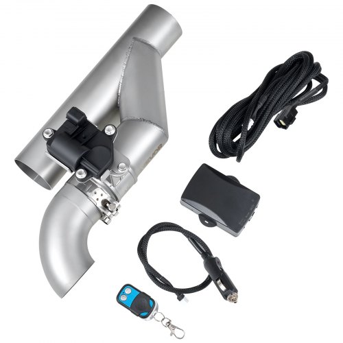 

VEVOR elektrische Auspuffklappe, 2,5-Zoll-Universal-Auspuffklappen-Set aus Edelstahl mit Fernbedienung & Y-Rohr & Fernbedienung & Box, passend für Lkws Limousinen Sportwagen SUVs