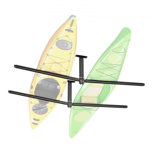 VEVOR Kajak-Aufbewahrungsregal für 2 Kajaks/Kanus/Surfbretter/Paddleboards, Kajakständer, Deckenregal zur Garagenmontage, Einstellbarer Kajakhalter (Deckenmontage) mit 113,4 kg Tragkraft