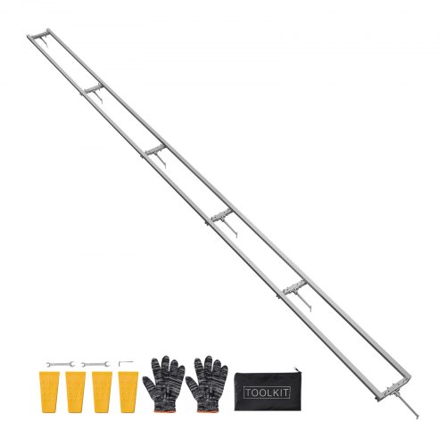 VEVOR Sägewerk-Schienenführungssystem, 4,5 m, 6 Querstangen-Kettensägenfräs-Kits, Alu-Sägefrässchienensystem für Kettensäge, 4 Keile, Schienenfräsführungs-Kit für Bauarbeiter & Holzarbeiter