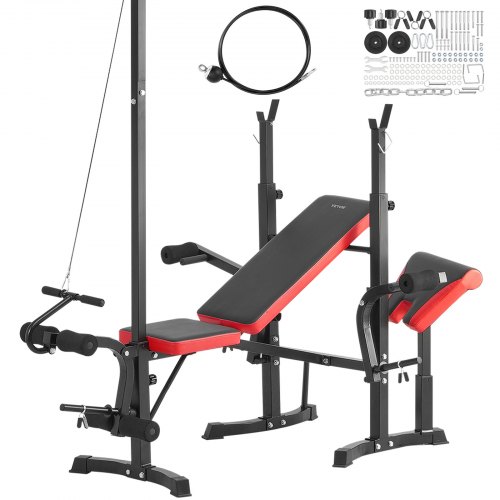

VEVOR Hantelbank Sit-Up-Bank Trainingsbank Einstellbar 272kg Ganzkörpertraining