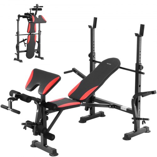 

VEVOR Hantelbank-Set verstellbare Trainingsbankpresse Trainingsbank mit Schnellzusammenklappbarkeit & Schnelleinstellung 299 kg belastbar, Sit-up-Bank für Krafttraining im Heim-Fitnessstudio
