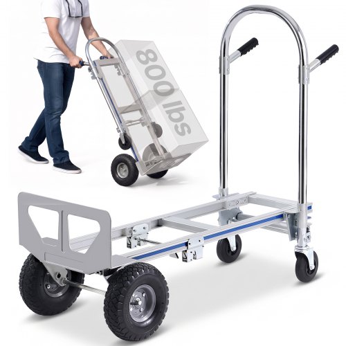 VEVOR 2-in-1 Sackkarre Klappbar 0,686kg Tragfähigkeit Transportkarre Aluminiumlegierung & Kohlenstoffstahl Sackkarre ⇋ Plattformwagen Trolley für Lade- & Transportaufgaben im Innen- & Außenbereich