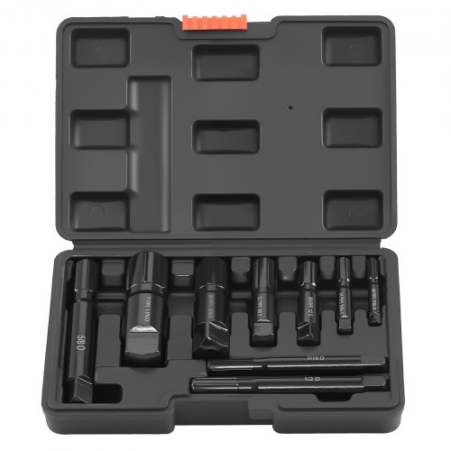 VEVOR Rohrauszieherset (9-tlg.) Rohrauszieher aus Cr-Mo-Stahl, mit Aufbewahrungskoffer, zum Entfernen Beschädigter Gewinderohre und -Fittings von 3,2 bis 25,4 mm, für Installateure und Mechaniker