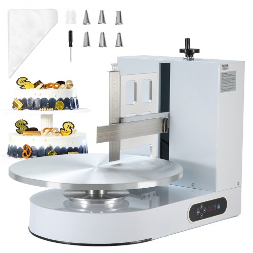 

VEVOR einstellbare Tortencremestreichmaschine elektrische Tortendekorationsmaschine zum Verteilen von Kuchencreme, zum Bestreichen und Schmieren von Kuchenglasuren, für 10,16ß40,64 cm Kuchen weiß