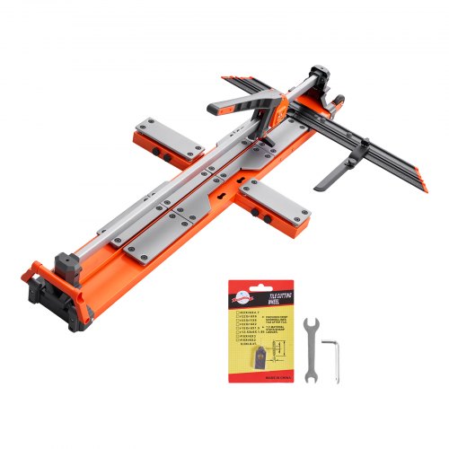 VEVOR Fliesenschneider 1200 mm, Fliesenschneidmaschine mit Federbelasteter Basis & Verstellbarem Winkelanschlag, Wolframkarbid-Schneidscheibe, Präzisions-Ausrichtungshilfe, für Keramikfliesen DHDZPTK12MDGM56WY001V0