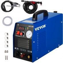 VEVOR CUT-50F Schweißgerät mit Plasmaschne Schweißgeräte 50A 37x 15,5 x 30 cm,WIG/TIG Inverter Schweißgerät 11 kg 220/110 V Doppelspannung Plasmaschneiden Maschine Handschweißen universelle