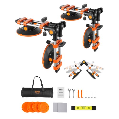 VEVOR Nahtsetzer, 2er-Pack Granit-Nahtverbinder mit 152 mm Vakuum-Saugnäpfen, Steinsetzer zum Verbinden & Nivellieren von Fugen, 90°-120° verstellbar, Ideal für Fliesen- & Marmorplatten