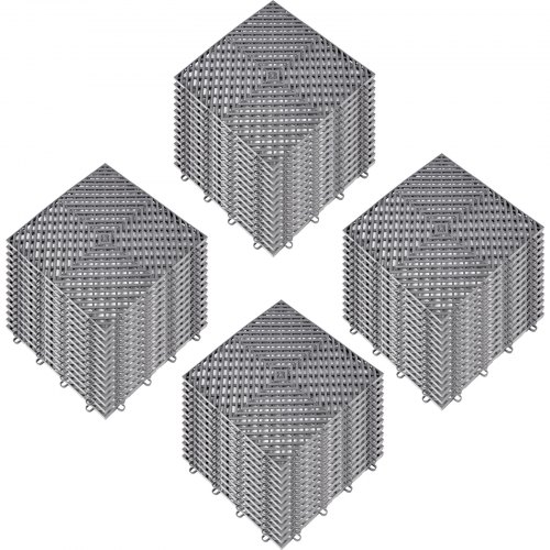 VEVOR Ineinandergreifende Fliesen 55 Stk. Bodenfliesen mit Ablaufloch, Garage Graue Bodenfliesen 30,5 x 30,5 cm Außenbereich Quadratische Bodenfliesen Terrasse PP Bodenfliesen Fitnessstudio Garten