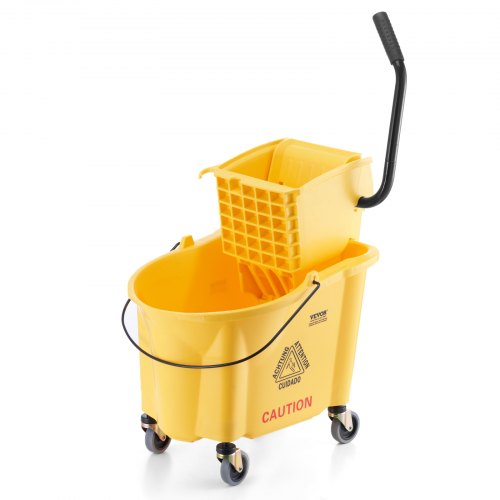 

VEVOR Wischeimer Moppeimer mit Wringer, 35 Qt. Gewerblicher Wischeimer mit Seitlicher Wringerpresse, Wischeimer und Wringer-Kombi auf Rädern, Professionelle/Industrielle/Gewerbliche Bodenreinigung