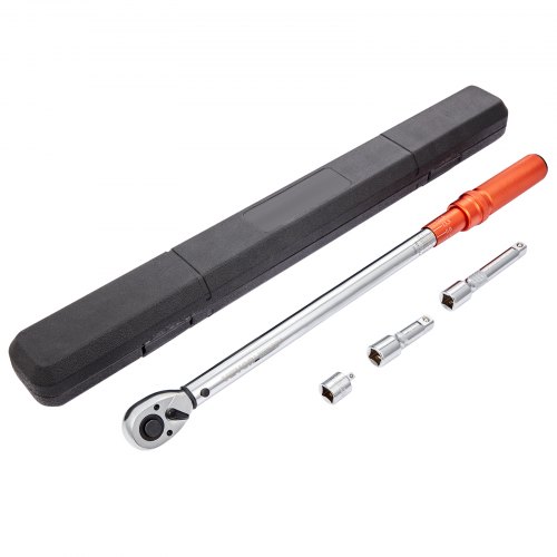 VEVOR Drehmomentschlüssel 12,7 mm, 34–340Nm Drehmomentschlüssel Fahrrad & Motorrad Set, ± 3% Fehlergenauigkeit 2 Verlängerungsstangen 127 & 76.2mm, 12,7-6,35 mm Adapter, 72 Zähne Ratschenkopf Einstellbar