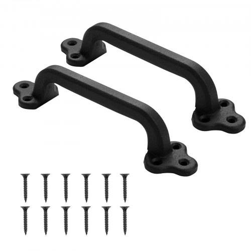 

VEVOR Scheunentorgriff, 231 mm, Scheunentürgriff mit rostbeständiger Beschichtung, Schiebetür Griff aus Karbonstahl, Schrankgriff, Metall-Schiebetürgriffe für Garage, Schuppen, Schrank, 2er-Set