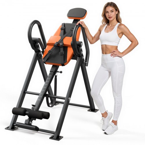 VEVOR Inversionstisch 136 kg 29 Höhenpositionen Faltbare Rückenstreckhilfe für Heim-Fitnessstudios, mit 2 Schultergurten, 8 Knöchelpositionen, Lendenkissen und Rutschfesten Griffen für Stabilität