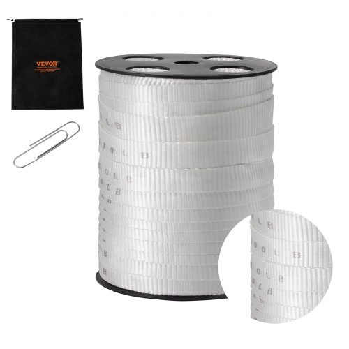 

VEVOR Polyester-Zugband, 80,8 m x 1,9 cm, 1134 kgf Zugkapazität, bedrucktes Gurtband zum Kabelziehen für Verpackung, Gartenarbeit, gewerbliche Elektrik, Leitungsarbeiten, weiß