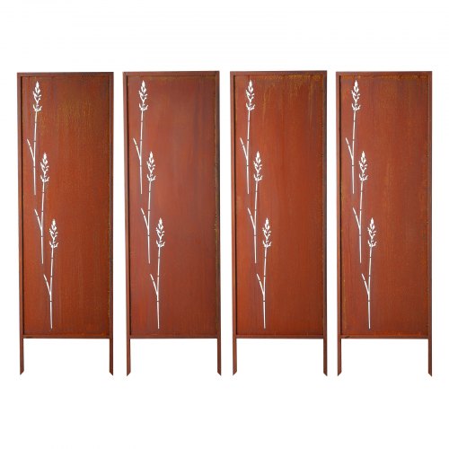 

VEVOR Paravent 50x160 cm 4er-Pack, Raumteiler, Trennwand mit Erdspießen & Kohlenstoffstahlplatte, Sichtschutz, Raumtrenner, Dekorative Sichtschutzwand für Garten, Terrasse, Hof, Balkon