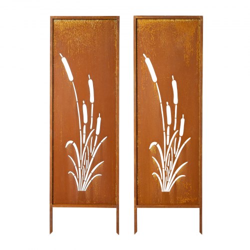VEVOR Paravent, 50x160 cm 2er-Pack, Raumteiler Metall, Trennwand mit Erdspießen & Kohlenstoffstahlplatte, Sichtschutz, Raumtrenner, Dekorative Sichtschutzwand für Garten, Terrasse, Hof, Balkon