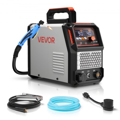 VEVOR Plasmaschneider, 50A Plasmaschneidgerät, Digitalanzeige IGBT Inverter-Schneidemaschine mit 2T/4T-Funktion & einstellbarer PA/PT-Zeit, Ideal für Heimreparaturen, Werkstätten