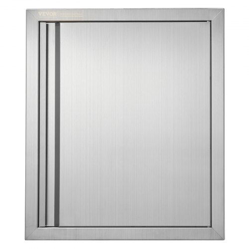 VEVOR Grillzugangstür, 457 x 533 mm, Einzelne Außenküchentür, Flächenbündig Montierte Edelstahltür, Vertikale Wandtür mit Versenkbarem Griff, für Grillinsel, Grillstation, Außenschrank