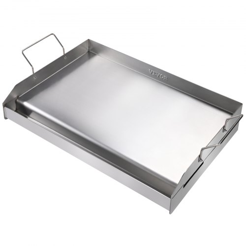 VEVOR Grillplatte 430 Edelstahl 58,7 x 39,5 x 9,9 cm - Universal Grillplatte 2 mm Dicke Verwendbar, Outdoor BBQ Party Grillplatte mit Griff Gasgrill für Gasgrill, Kohlegrill & Elektrogrill Zubehör
