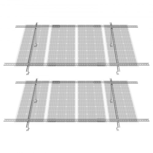 VEVOR 2er-Set Solarmodul Montagehalterung, 30°-60° verstellbare mehrteilige Solarmodulhalterungen für 4-8 Solarmodule, Balkonkraftwerk, Befestigungssystem für Bauernhöfe, Wohnmobile, Boote, bis 150 kg