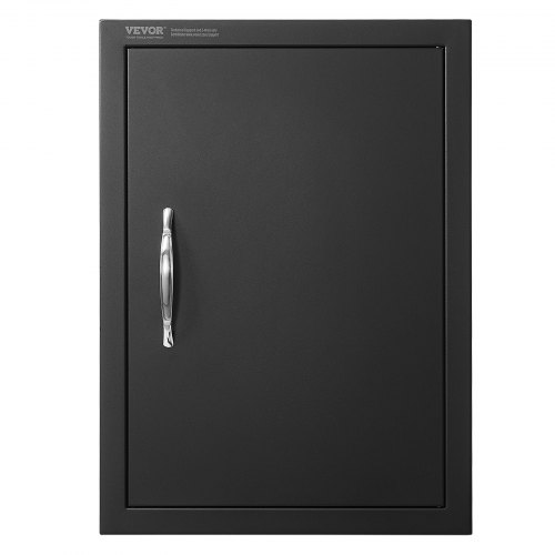 VEVOR Grill-Zugangstür, 415 x 570 mm, Einzelne Außenküchentür, Flächenbündig Montierte Kaltplattentür, Vertikale Wandtür mit Griff, für Grillinsel, Grillstation, Außenschrank Schwarz