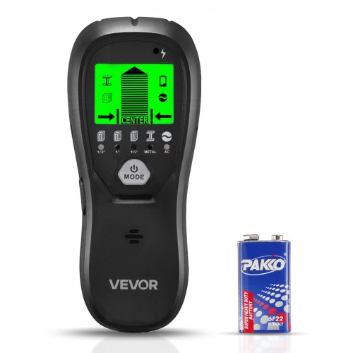 VEVOR Balkenfinder, Wandscanner, 5-in-1, elektronischer Multidetektor mit intelligentem Sensor, hochauflösendem LCD-Display & Audioalarm, für Metall, Wechselstromkabeln, Balken, Rohren, Schwarz
