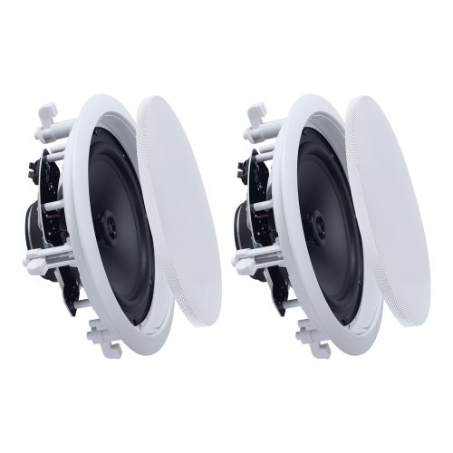 VEVOR Deckenlautsprecher 203,2 mm 1 Paar, Runde 2-Wege-Lautsprecher mit HiFi-Klang und 150 W Spitzenleistung, Lautsprecher für Feuchte Umgebungen, Bad, Küche und Überdachte Veranden, Deckeneinbau