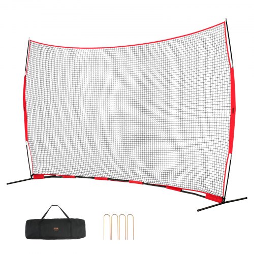 

VEVOR Barrikaden-Backstop-Netz, Ballsport-Absperrnetz, 507 x 140 x 312 cm Tragbare Übungsausrüstung mit Tragetasche, Schutzschirm für Baseball, Softball, Fußball Training für den Garten