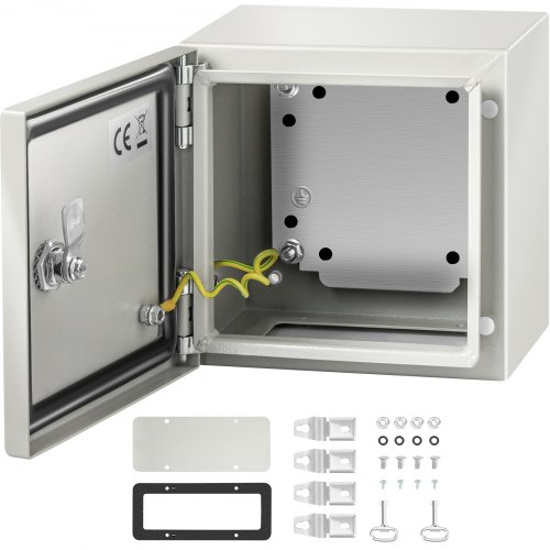 

VEVOR Stahl-Elektrokasten, Elektrogehäuse, 20x20x15 cm, Kohlenstoffstahl, IP65