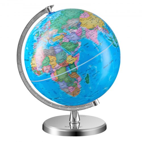 

VEVOR Weltglobus mit Ständer, 203,2 mm, pädagogischer geografischer Globus mit präziser Zeitzone, ABS-Material, 360° drehbarer Globus für Kinder, die im Klassenzimmer Geographie lernen
