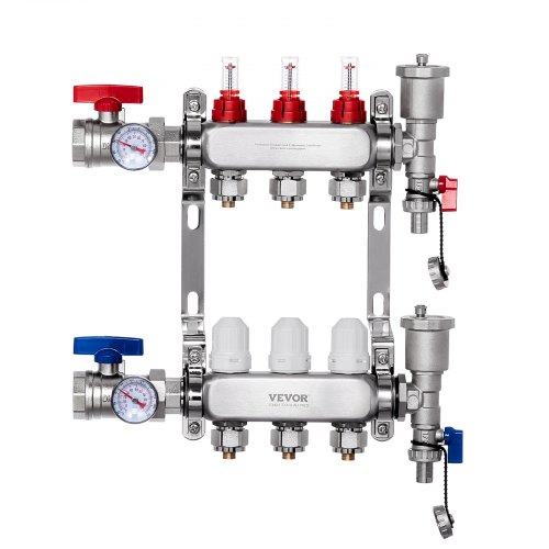 

VEVOR 3 Heizkreise Heizkreisverteiler Fußbodenheizung Durchflussanzeiger 5L/min