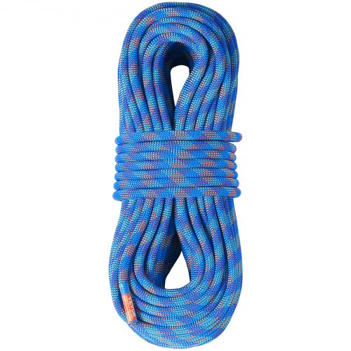 

VEVOR 10,2 mm dynamisches Kletterseil, 70 m (230 Fuß) Outdoor-Kletterseil, 25 kN Bruchspannung, dehnbares Faserseil mit Stahlkarabinerhaken für Flucht, Abseilen, Brandrettung, Blau