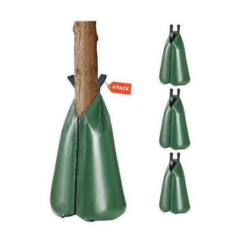 

VEVOR Baumbewässerungsbeutel, 4er-Pack à 75,7 L Baum-Bewässerungssack, 5–9 Stunden langsame Freisetzung, nachfüllbare Baum-Tropfbewässerungsbeutel mit Reißverschluss, Baumbewässerungssystem