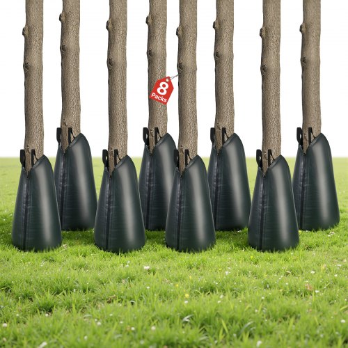 VEVOR Baumbewässerungssack 75,7L 8er-Pack, PE-Bewässerungsbeutel mit Reißverschluss, Wassersack für Bäume zur 3–4 Stunden Bewässerung, Bewässerungssack, Bewässerungssystem für Sommer
