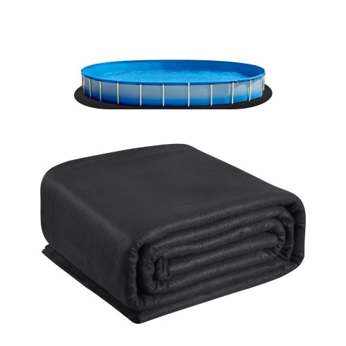 VEVOR Ovale Poolunterlage, 3,6x7,3 m, Bodenplane für oberirdische Schwimmbecken, extra dicke Bodenschutzplane, Poolmatte aus Geotextilmaterial, verlängert die Lebensdauer der Folie