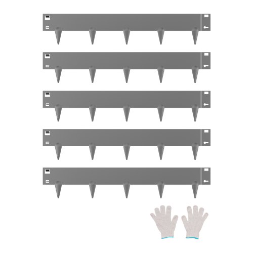 VEVOR Rasenkante 5er-Pack, Beeteinfassung 990x181 mm, Metall-Beetumrandung, biegbare Beetumrandung, robuste Gartenpalisade, einfach zu installieren, Blumenbeet-Gartenweg-Teiler, dunkelgrau