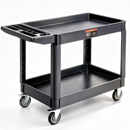 VEVOR Servierwagen 249kg Tragfähigkeit Abräumwagen 116x65x85cm Servicewagen aus PP Werkstattwagen mit arretierbaren Rädern Werkzeugwagen Werkstatt-Rollwagen für Lager Garagen Büros Gärtner Hotels