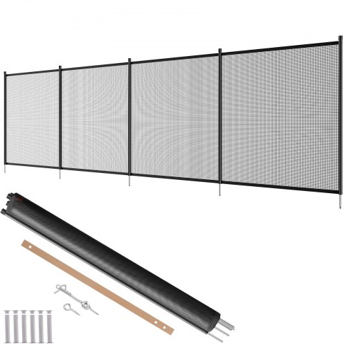 VEVOR Poolzaun, 1,21 x 3,66 m abnehmbarer Kindersicherheits-Poolzaun, einfache DIY-Installation, Schwimmbadzaun, 340 g Teslin-PVC-Poolzaunnetz, schützt Kinder und Haustiere